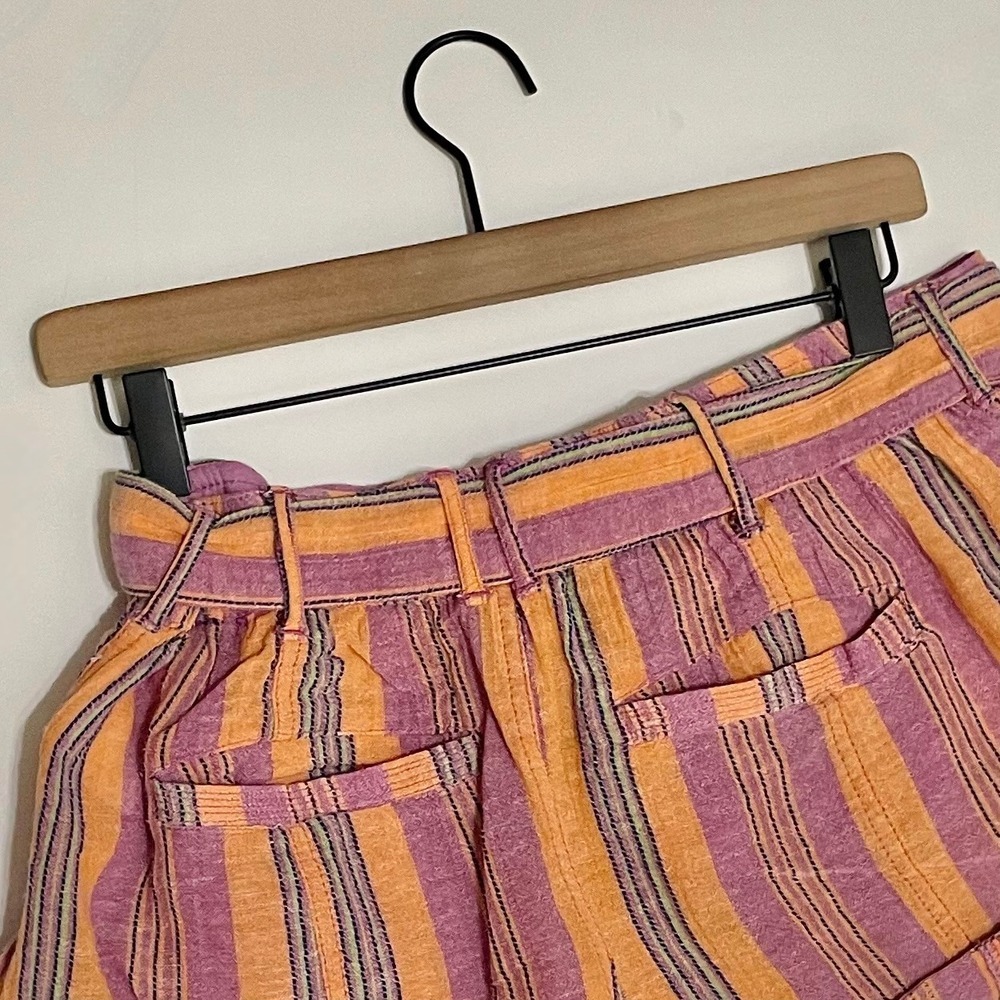 FREE PEOPLE Barbados Bloom Belted Cuffed Shorts‎ Tropical Stripes Vacation 6 - Picture 10 of 15